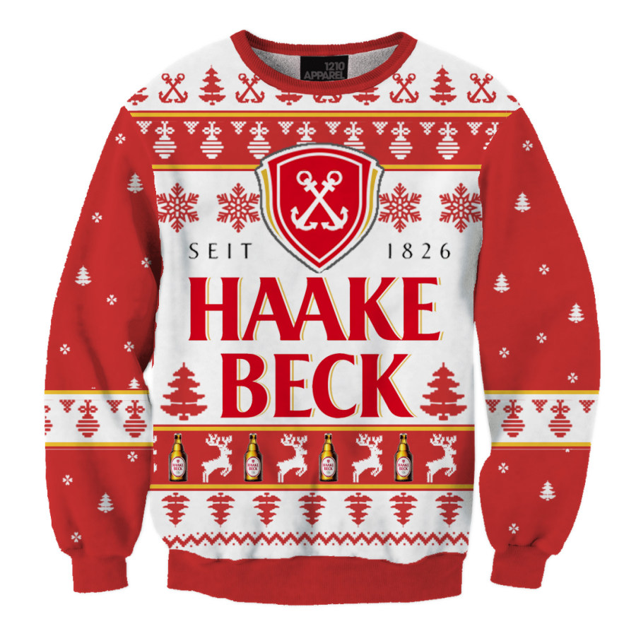 

Unisex HAAKE BECK PILS Weihnachts-Sweatshirt Mit 3D-Druck