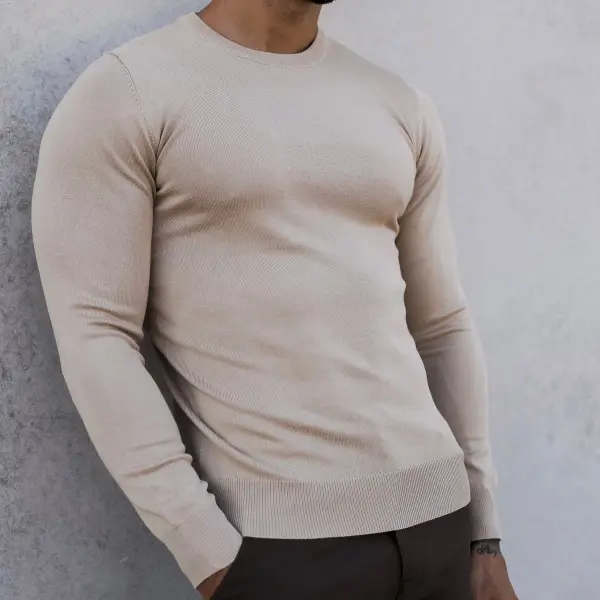 Warm Slim Fit Crew Neck Sweater - Salolist.com 