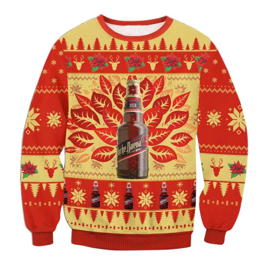

Sudadera Fea Navideña Con Estampado 3D De Cerveza Noche Buena Para Hombre