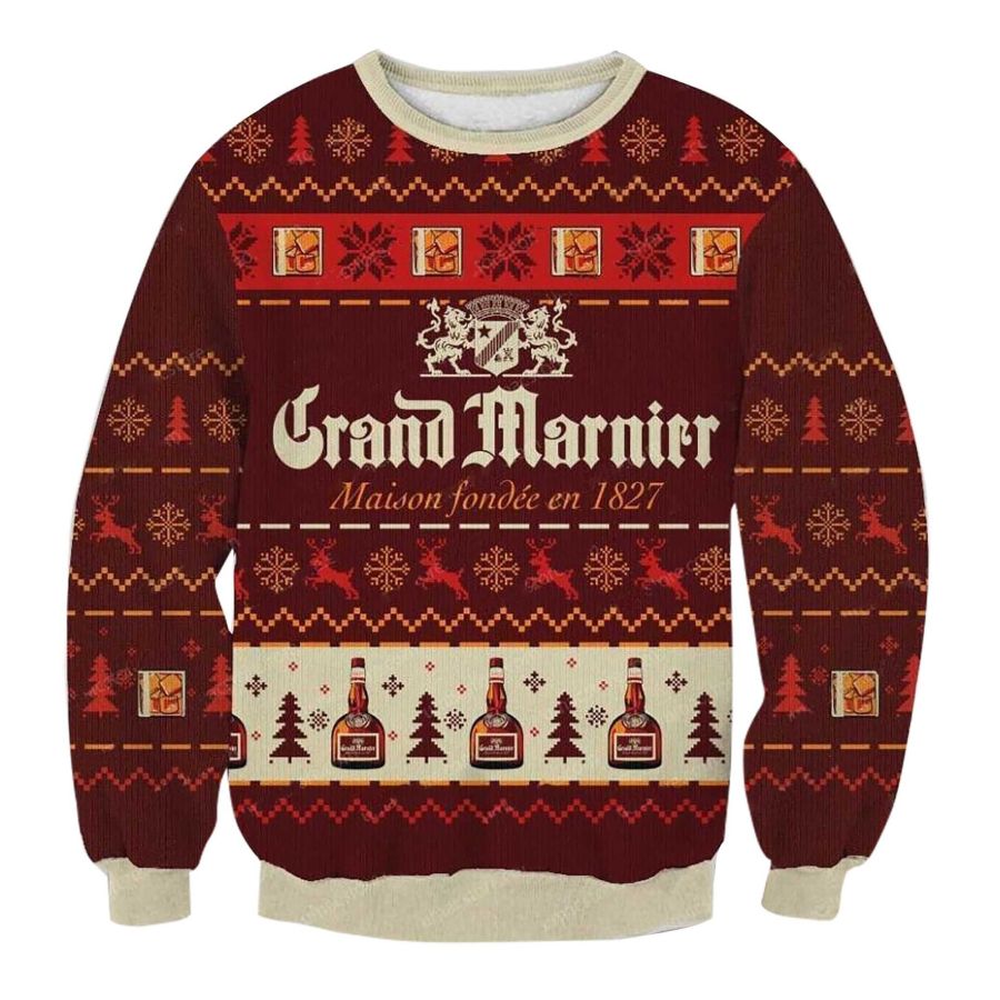 

Sudadera Navideña Fea Con Estampado 3D Grand Marnier Para Hombre