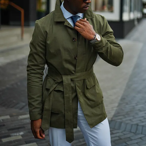 Men's Street Lapel Pocket Coat - Yesunshine.com 