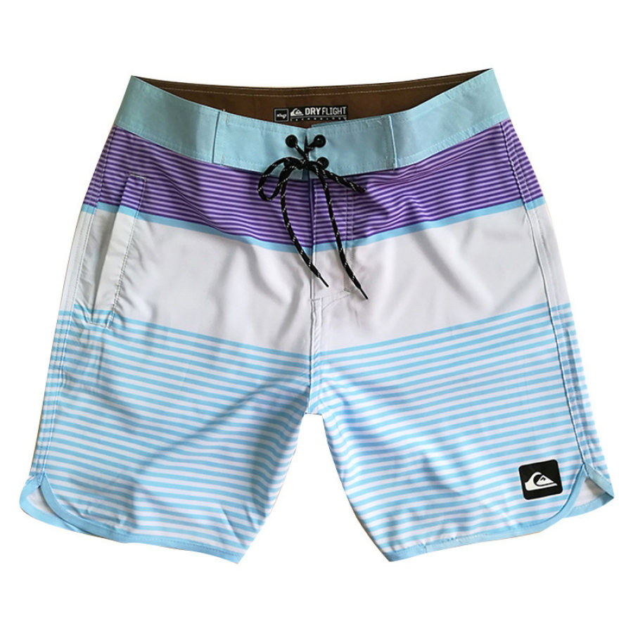 

Quiksilver Boardshort De 18" Para Hombre Pantalones Cortos De Surf Con Cordón Y Colores En Contraste A Rayas