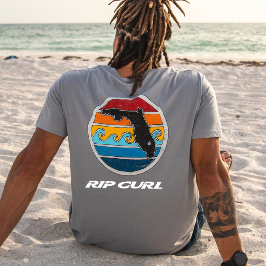 

Camiseta Hombre Vintage 90s Rip Curl Surf Manga Corta