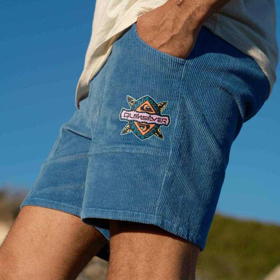 

Pantalones Cortos De Surf Para Hombre Quiksilver Retro Corduroy 5 Inch Beach Daily Casual Shorts