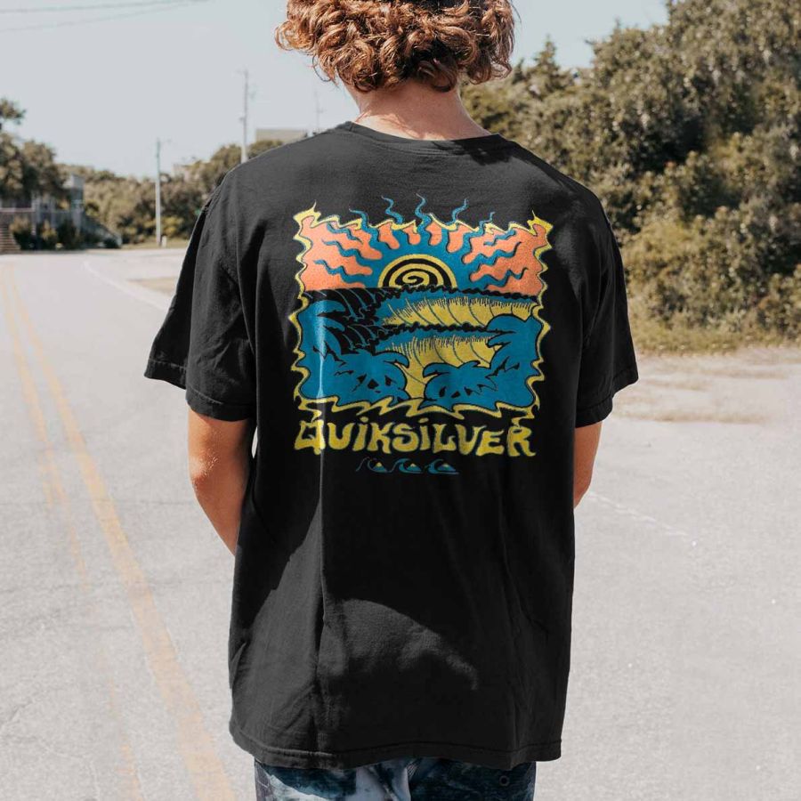 

Мужская винтажная футболка Quiksilver Surf с короткими рукавами 90-х годов