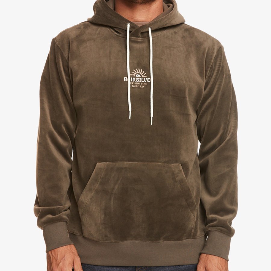 

Men's Vintage Comfortable Corduroy Drawstring Soft Hoodie