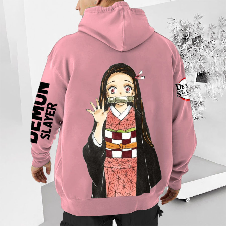 

Sudadera Con Capucha Informal Unisex De Gran Tamaño Kamado Nezuko Haori Demon Slayer Anime