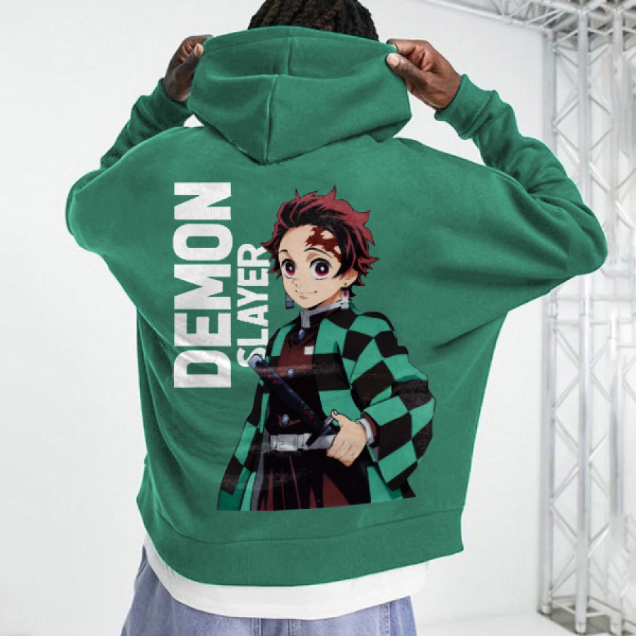 

Sudadera Con Capucha Informal Unisex De Gran Tamaño Kamado Tanjiro Haori Demon Slayer Anime