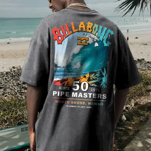 Oversized Men's Vintage Surf Washed Distressed T-Shirt - Albionstyle.com 