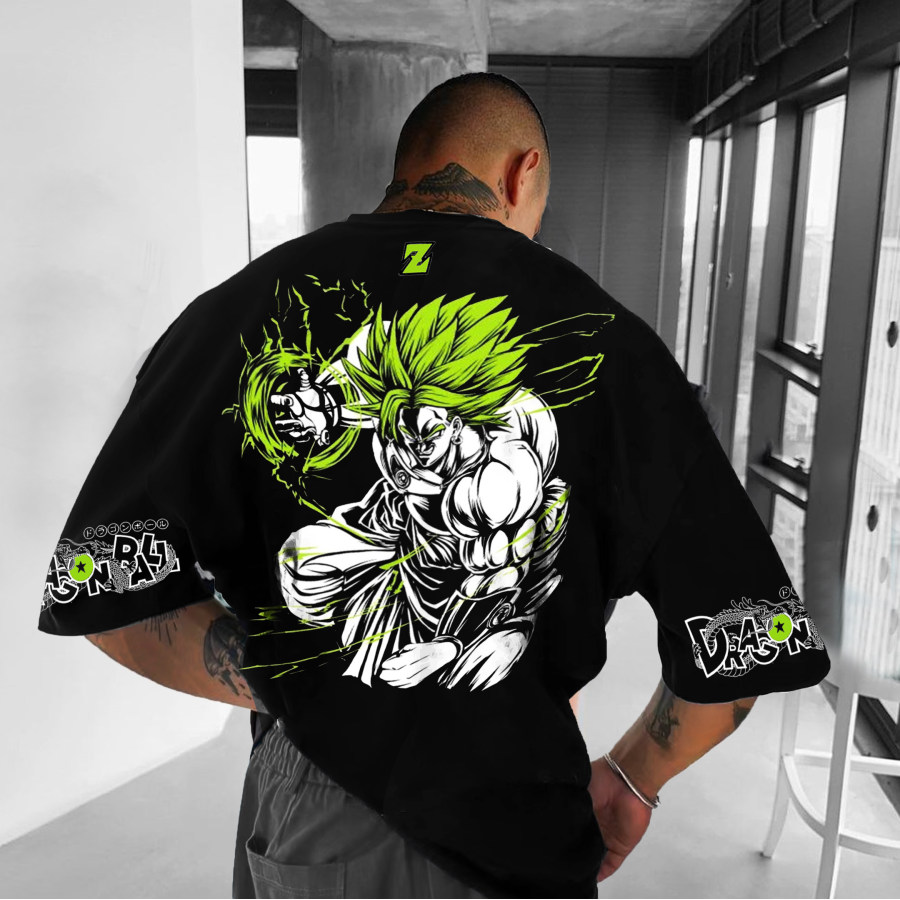 

Übergroßes Unisex-T-Shirt Mit DB-Anime-Broly-Aufdruck