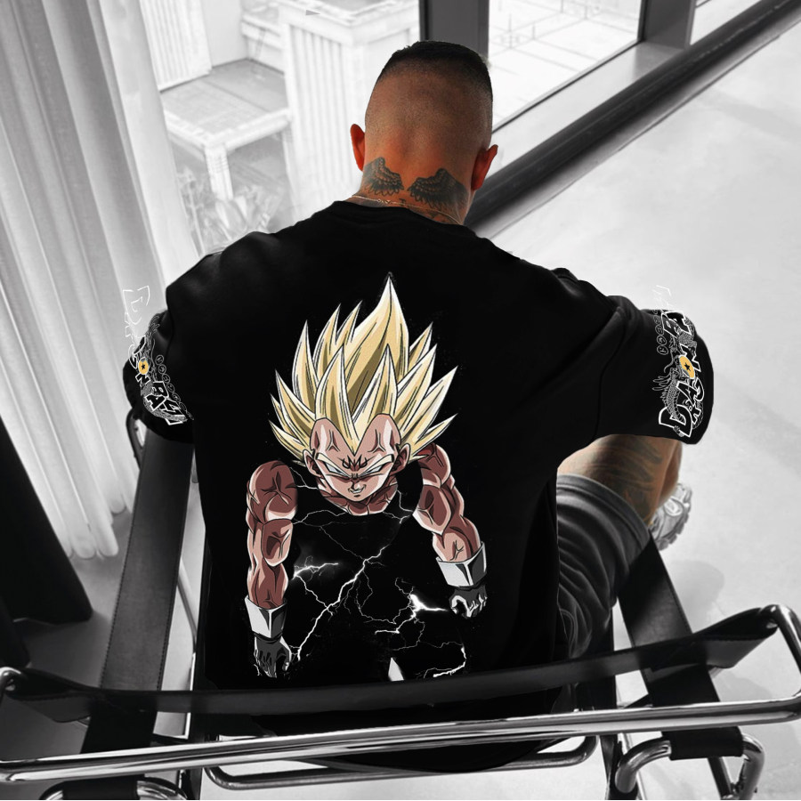 

T-shirt Imprimé Unisexe Surdimensionné DB Anime Vegeta