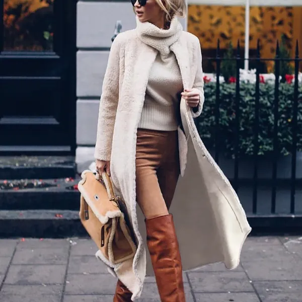 Fashion Solid Color Long Sleeve Overcoat - Leanarea.chimpone.com 