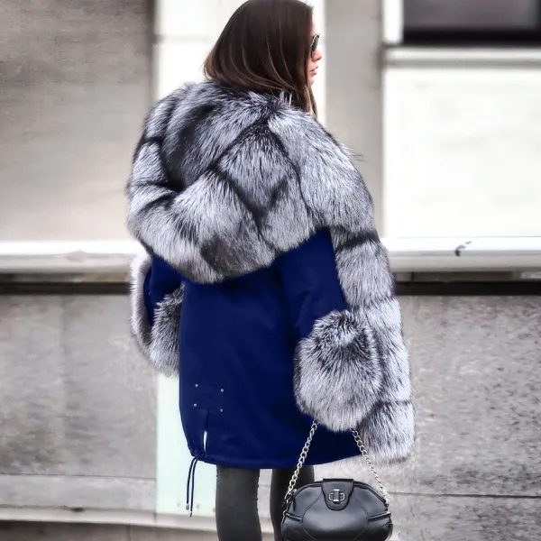 Noble Luxury Punk Style Faux Fur Overcoat - Leanarea.chimpone.com 