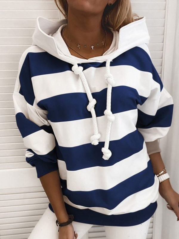 

Striped Printed Loose Hoody