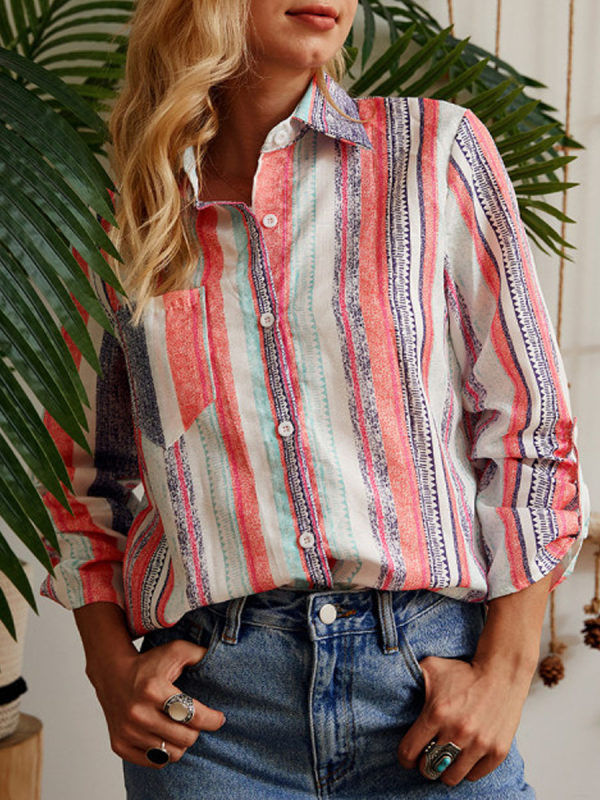 

Casual Loose Colored Blouse