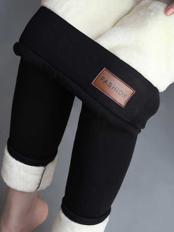 

Casual Solid Color Warm Pants