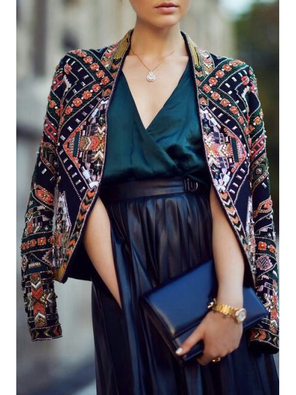 

Vintage Cool Floral Printed Loose Short Coat