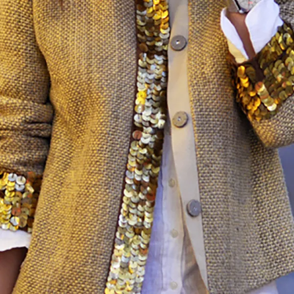 Fashion Sequins Splicing Long Sleeve Cardigan - Leanarea.chimpone.com 