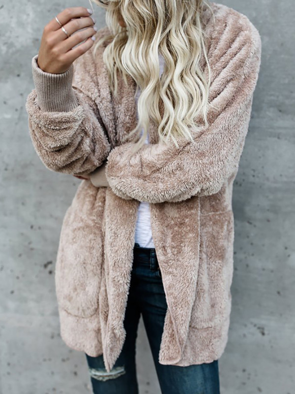 

Casual Warm Plush Mid-Length Coat