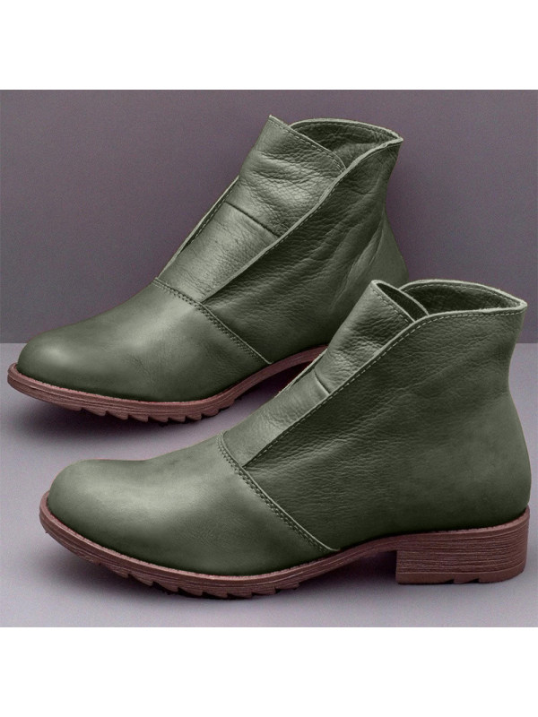 

Women Brief Solid Color Low Heel Ankle Boots