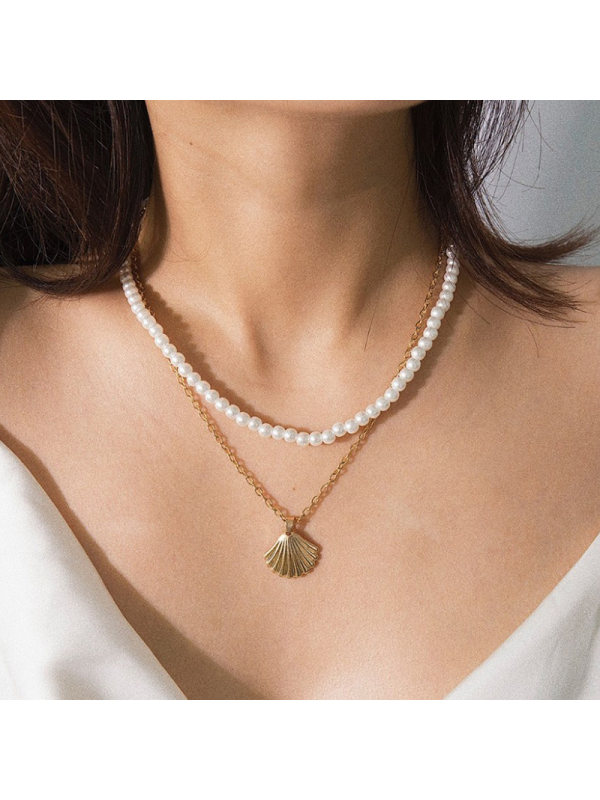

Fashion scallop pearl necklace