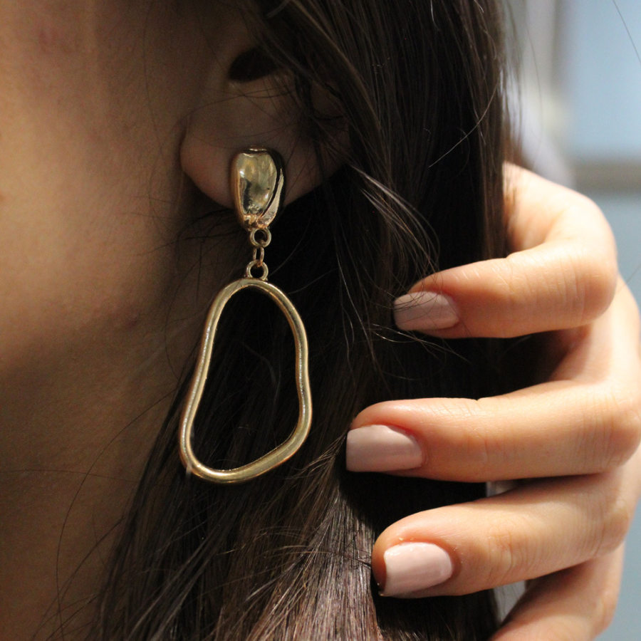Fashion Personality Hollow Metal Alloy Irregular Womens Earrings