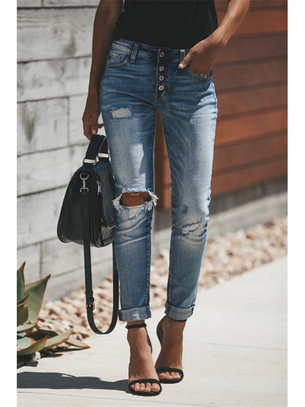 

Vintage And Distressed Craft-Cut High-Waisted Jeans