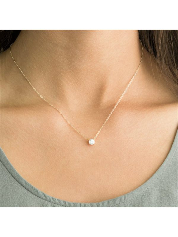 

Fashion simple zircon clavicle necklace