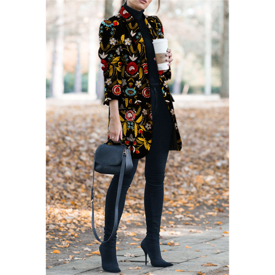 Autumn And Winter Fashion Printed Long Sleeved Suit Jacket