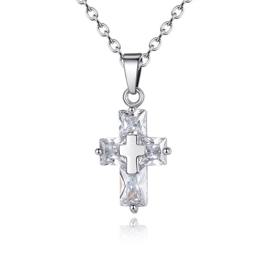 Alloy Chain Cross Pendant Necklace
