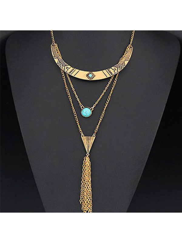 

Faux Turquoise Layered Necklace