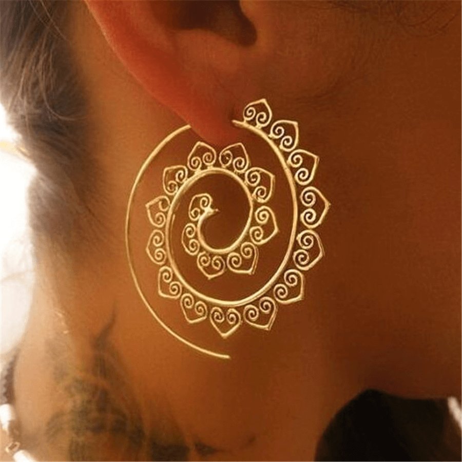 Vintage Round Spiral Earrings