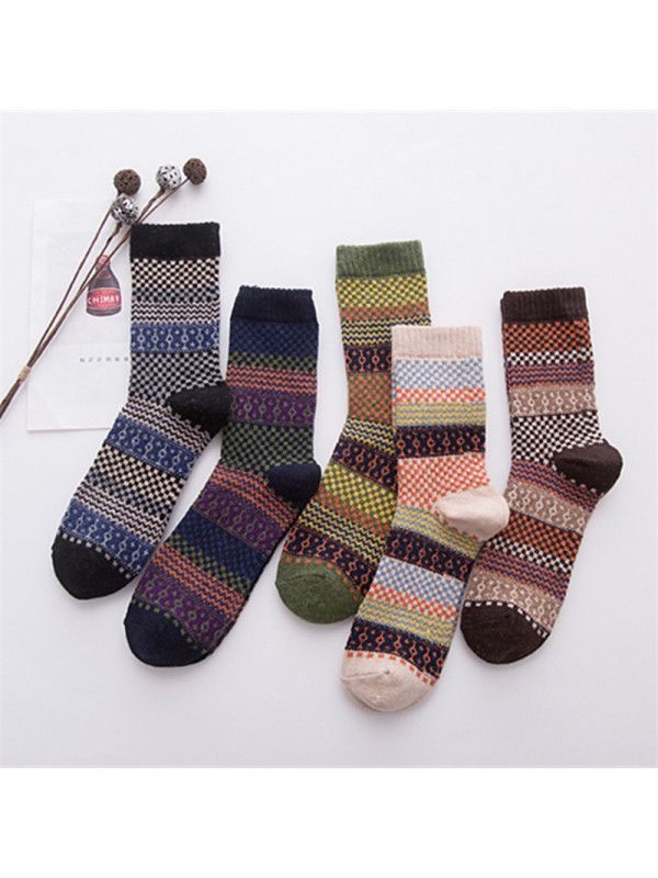 

Vintage ethnic style comfortable striped socks