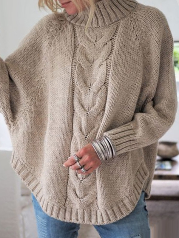 

Little High-Necked Bat Sleeve Sweater