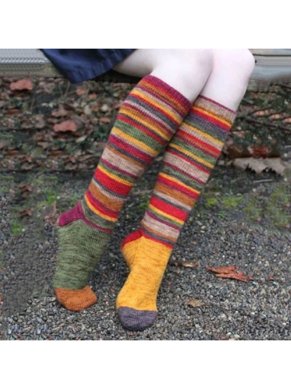 

Ladies Fashion Colorful Striped Cotton Halloween Christmas Stockings