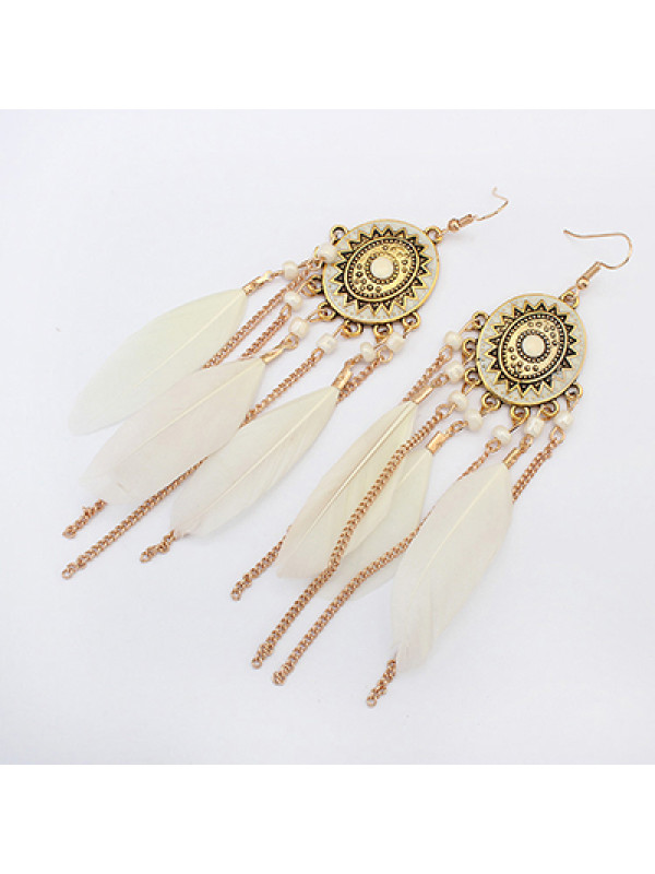 

Vintage fringed feather earrings