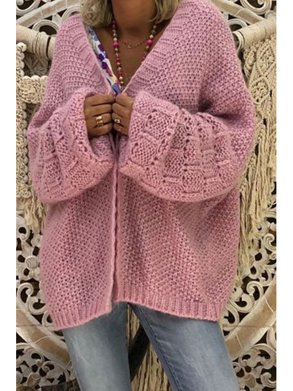 

Loose Women's Fashion Hollow-Out Knitting Cardigan Sweater