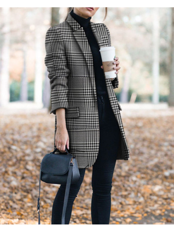 

Autumn and winter vintage printing suit jacket
