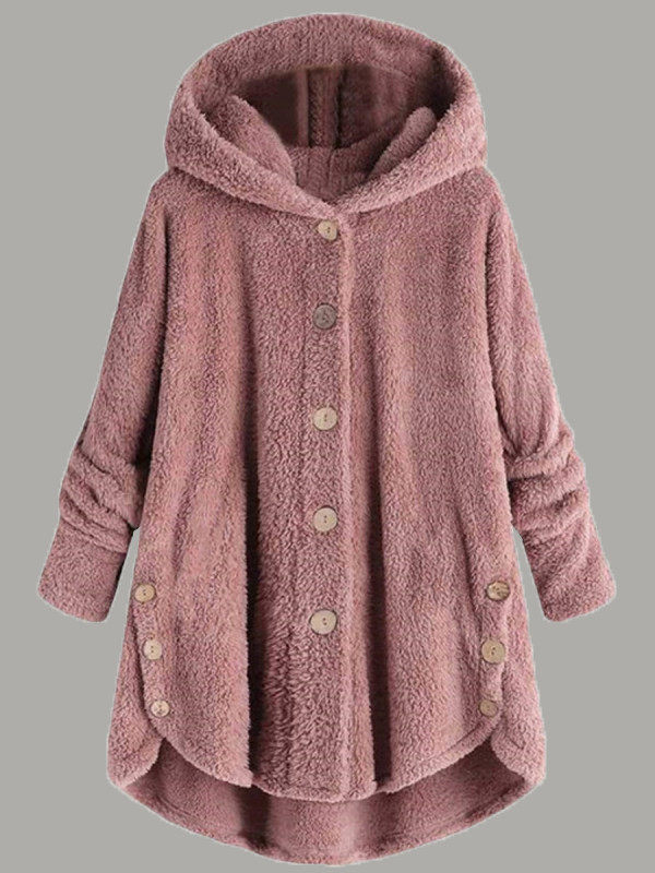 

Hooded Single Breasted Plain Outerwear