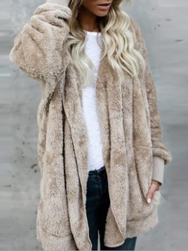 

Commuting Loose Mid-Length Imitation Fur Coat