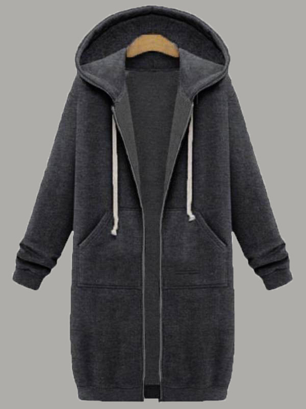 

Fashion Long Sleeve Loose Hoodie Coat