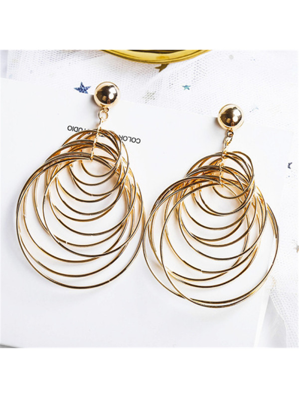 

Exaggerated Sexy Geometry Large Metal Earrings