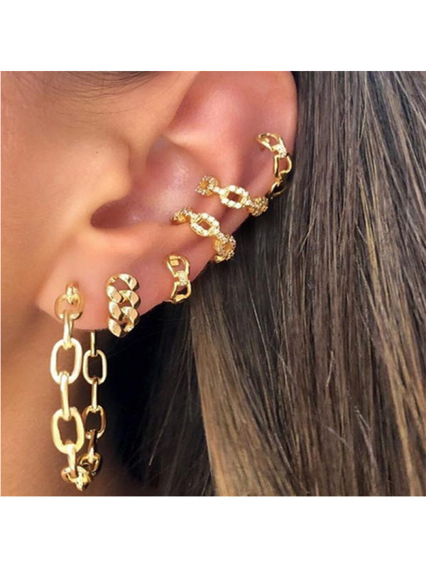 

Fashion punk style thick chain earrings