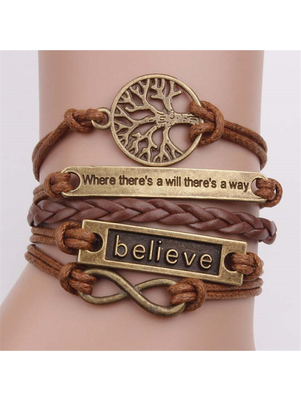 

Vintage bronze life bark rope bracelet
