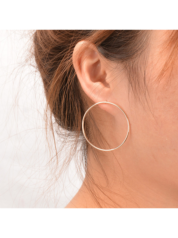 

Individual alloy hollow circle earrings