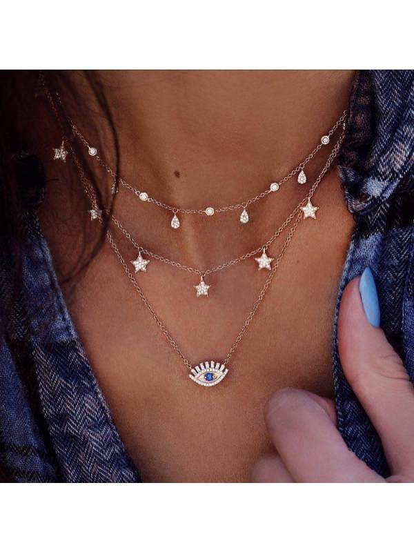 

Fashion Devil's Eye Star Pendant Necklace