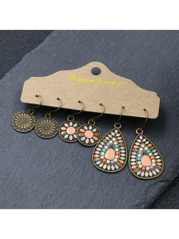 

Boho Multicolor Sun Flower Set Earrings