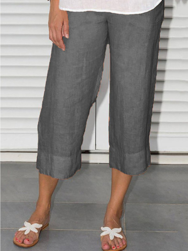 

Womens linen-paneled cropped pants