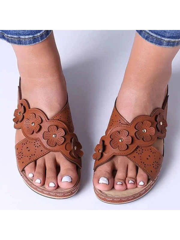 

Women's comfortable flat round toe sandals