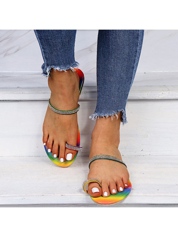 

Women's rainbow Flat Toe Sandals